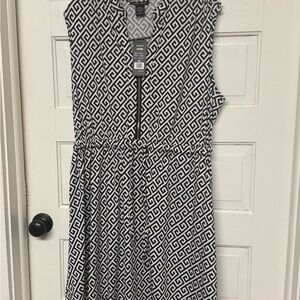 Robert Louis Black & White Geometric Midi Dress